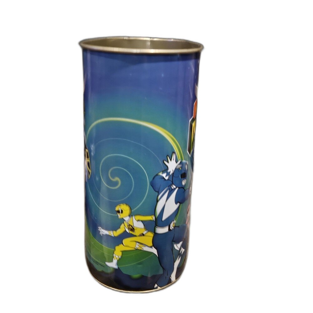 1994 Rare Vintage Metal Mighty Morphin Power Rangers Trash Can Bucket Used 13" - Picture 5 of 9